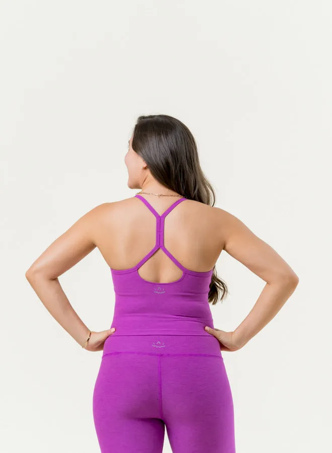 Spacedye Slim Racerback Cropped Tank - Violet Orchid