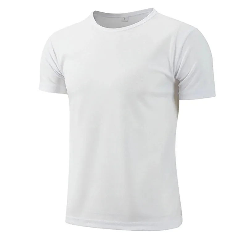 Summer t Shirt For Men Casual White t-Shirts Man Short Sleeve Top Breathable Tees Quick Dry Gym Shirt Soccer Jersey Male Clothes