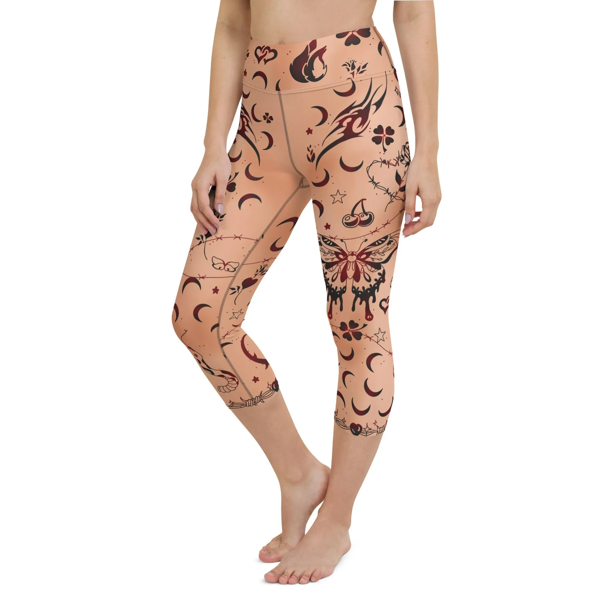 Tattoo Inspired Yoga Capris