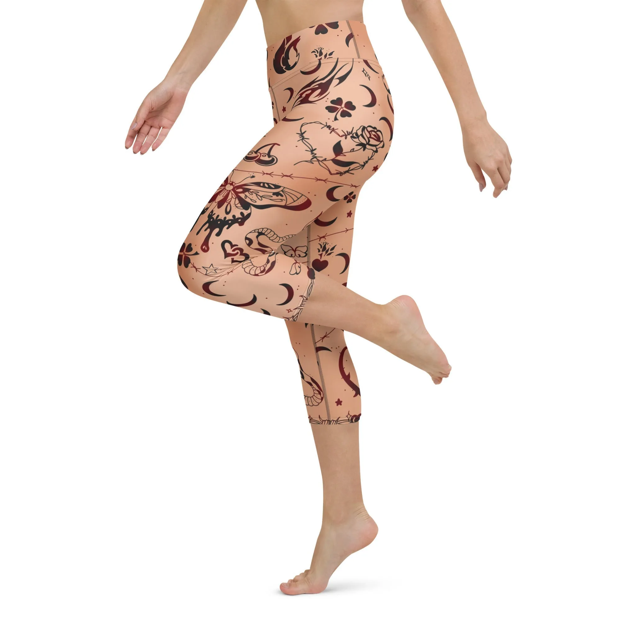 Tattoo Inspired Yoga Capris