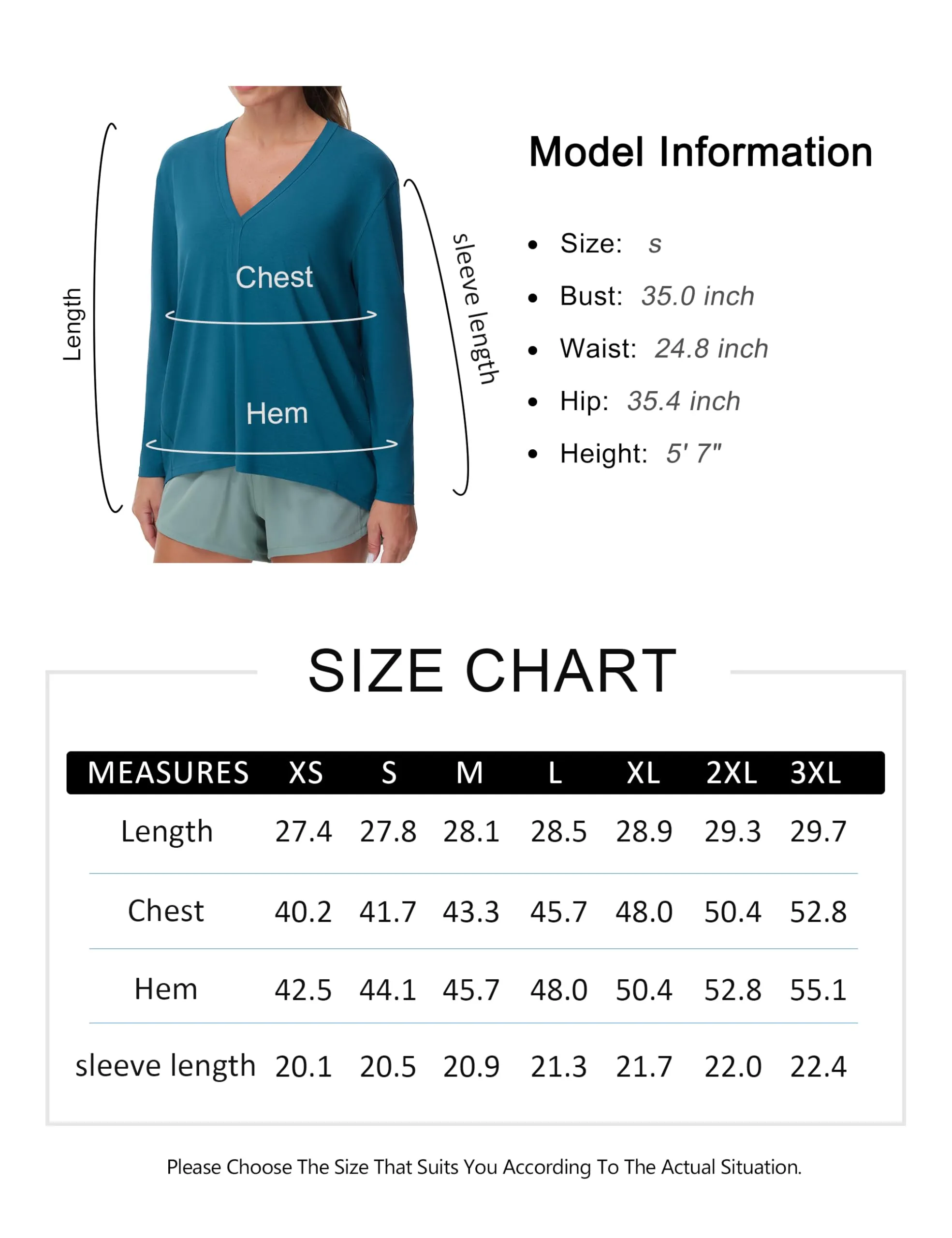 THE GYM PEOPLE Women's Long Sleeve Workout Shirts Loose Fit V-Neck Running T-Shirts Tops with Thumb Hole Dark Blue Green