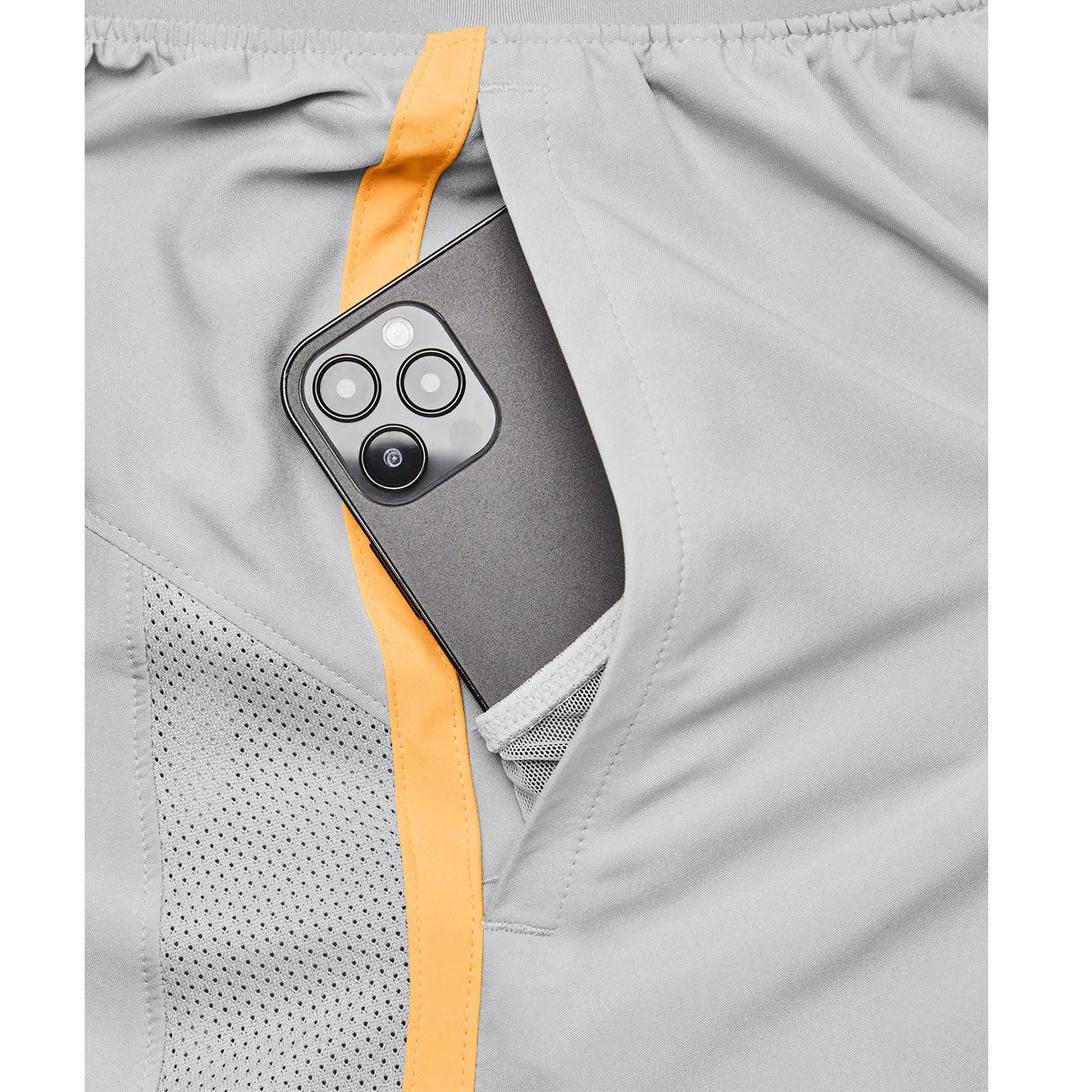 Under Armour Launch 7 inch Unlined Running Shorts - Mens - Mod Grey/Nova Orange/Reflective