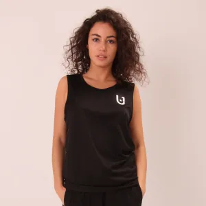 UNIFY Black Performance Vest Top Women - Sporty Breathable Vest Top