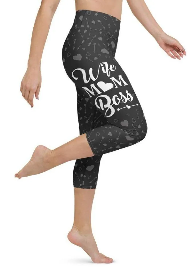 Wife Mom Boss Yoga Capris