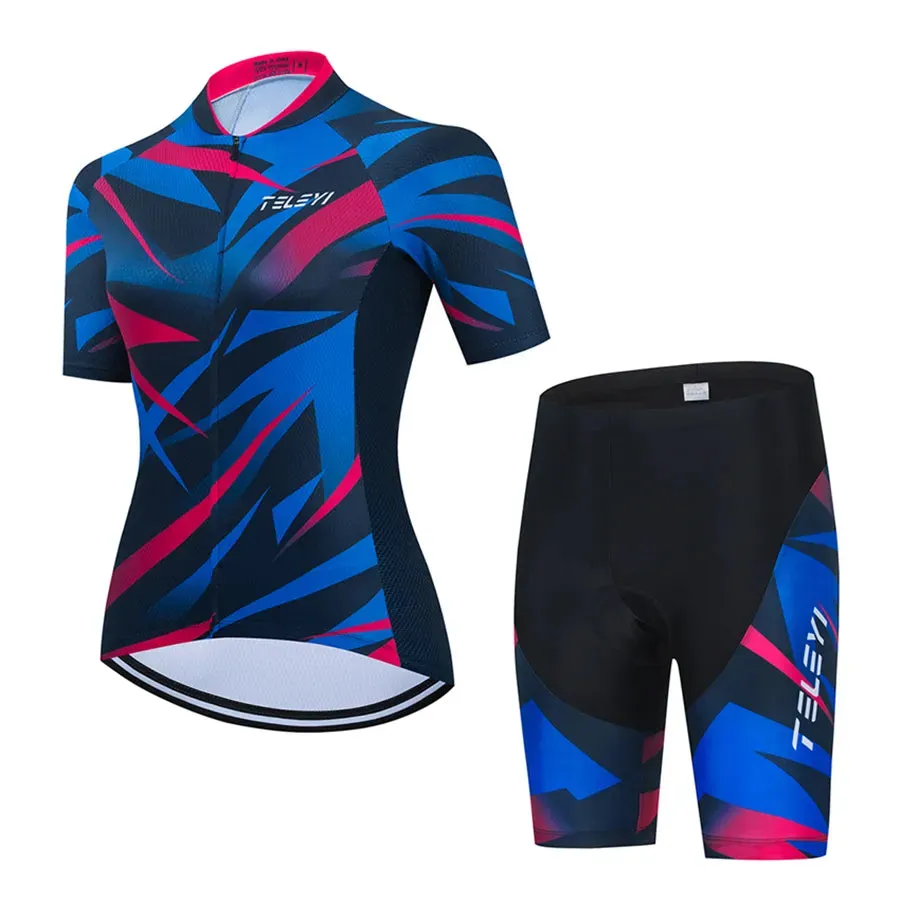 Women Cycling Jersey Set 2023 Summer Breathable Short Sleeve Cycling Clothing Quick-Dry MTB Bike Cycling Clothes Suit