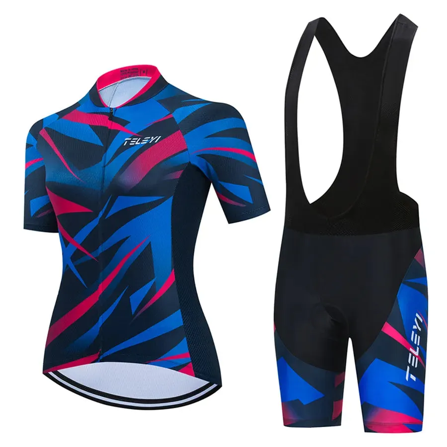 Women Cycling Jersey Set 2023 Summer Breathable Short Sleeve Cycling Clothing Quick-Dry MTB Bike Cycling Clothes Suit