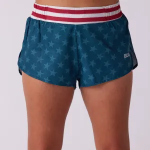 Women's Sprint 1.5" Lined Half Split Short - Stars