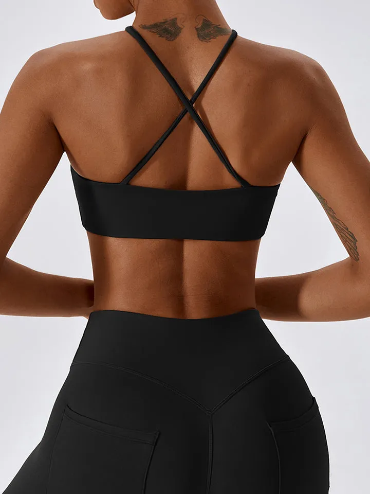 Yoga Top Women's Sports Crop Top Activewear Cropped Halter Neck Sports Bra Luxury designer