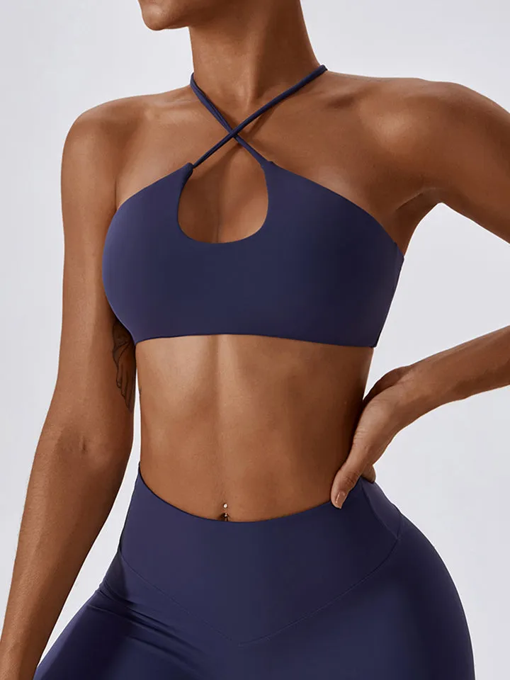 Yoga Top Women's Sports Crop Top Activewear Cropped Halter Neck Sports Bra Luxury designer